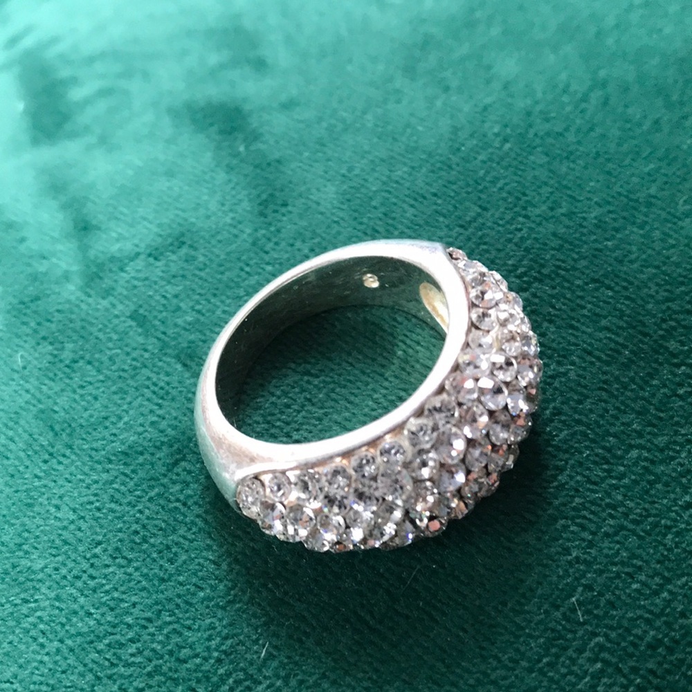 Silver Pavé Crystal Dome Ring